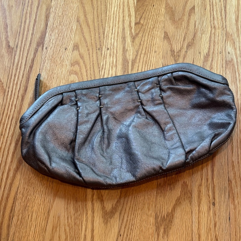 GAP metallic leather clutch